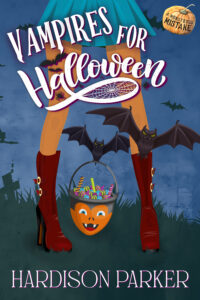 Vampires For Halloween - Photo of a costumed woman's legs in boots and a bat carrying a halloween candy basket